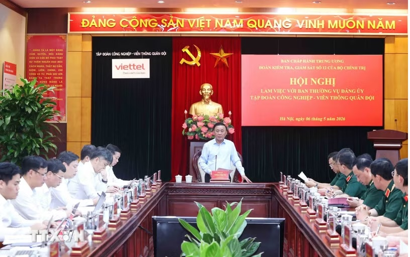 Đoàn kiểm tra, giám sát số 12 của Bộ Chính trị làm việc với Ban Thường vụ Đảng ủy Tập đoàn Viettel